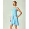 GYS Bamboo Viscose Nightgown for Women Cooling Summer Tank Nightshirt Soft Sleeveless Sleep Dress with Pockets(V Neck-azure Blue)