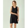 GYS Bamboo Viscose Nightgown for Women Cooling Summer Tank Nightshirt Soft Sleeveless Sleep Dress with Pockets(V Neck-black)