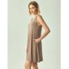 GYS Bamboo Viscose Nightgown for Women Cooling Summer Tank Nightshirt Soft Sleeveless Sleep Dress with Pockets(V Neck-camel)