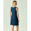 GYS Bamboo Viscose Nightgown for Women Cooling Summer Tank Nightshirt Soft Sleeveless Sleep Dress with Pockets(V Neck-ink Blue)