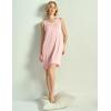 GYS Bamboo Viscose Nightgown for Women Cooling Summer Tank Nightshirt Soft Sleeveless Sleep Dress with Pockets(V Neck-pink)