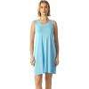 GYS Bamboo Viscose Nightgown for Women Cooling Summer Tank Nightshirt Soft Sleeveless Sleep Dress with Pockets(V Neck-azure Blue)