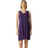GYS Bamboo Viscose Nightgown for Women Cooling Summer Tank Nightshirt Soft Sleeveless Sleep Dress with Pockets(V Neck-deep Purple)