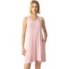 GYS Bamboo Viscose Nightgown for Women Cooling Summer Tank Nightshirt Soft Sleeveless Sleep Dress with Pockets(V Neck-pink)