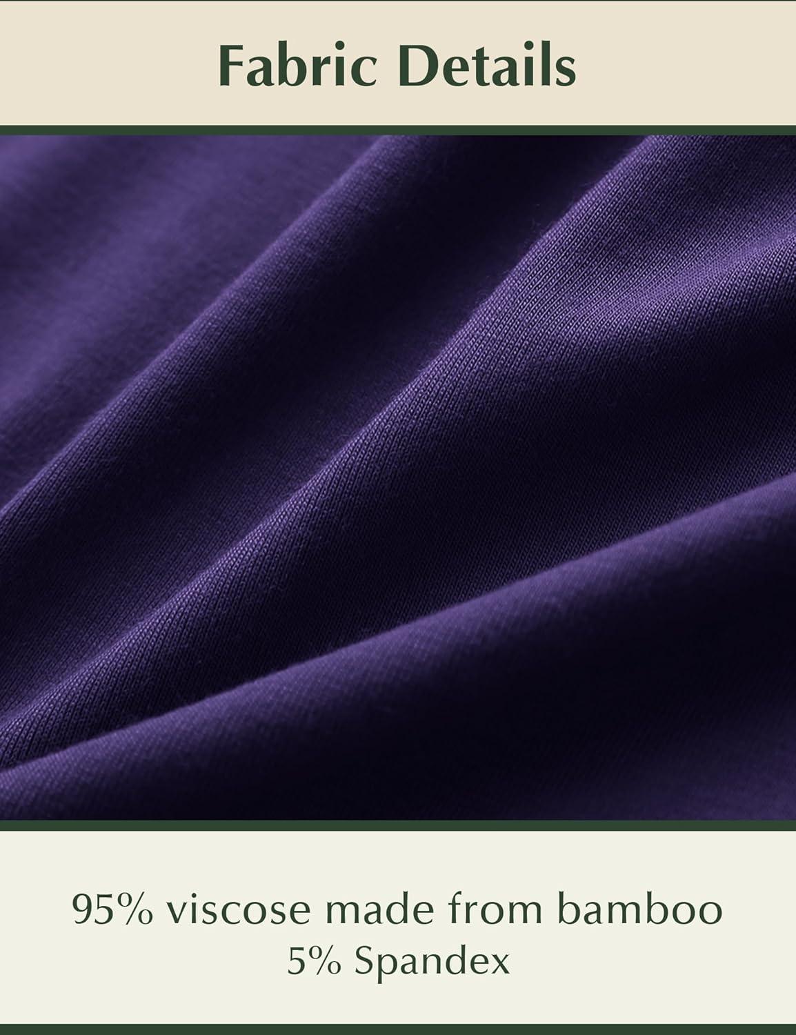 imageGYS Womens Bamboo Viscose Nightgown Soft Short Sleeve Sleep Shirts Cooling Summer Sleepwear DressDeep Purple