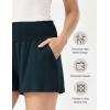 GYS Bamboo Viscose Micro Shorts for Women, Soft Lightweight Pajama Shorts, Smocked High Waist Mini Lounge Pants(Dark Cyan)