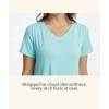 GYS Women’s Bamboo Viscose Nightgown Soft Short Sleeve Sleep Shirts Cooling Summer Sleepwear Dress(Aqua)