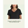 GYS Women’s Bamboo Viscose Nightgown Soft Short Sleeve Sleep Shirts Cooling Summer Sleepwear Dress(Black)