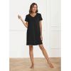 GYS Women’s Bamboo Viscose Nightgown Soft Short Sleeve Sleep Shirts Cooling Summer Sleepwear Dress(Black)