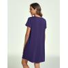 GYS Women’s Bamboo Viscose Nightgown Soft Short Sleeve Sleep Shirts Cooling Summer Sleepwear Dress(Deep Purple)