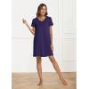 GYS Women’s Bamboo Viscose Nightgown Soft Short Sleeve Sleep Shirts Cooling Summer Sleepwear Dress(Deep Purple)