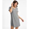 GYS Women’s Bamboo Viscose Nightgown Soft Short Sleeve Sleep Shirts Cooling Summer Sleepwear Dress(Heather Grey)