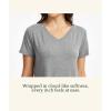 GYS Women’s Bamboo Viscose Nightgown Soft Short Sleeve Sleep Shirts Cooling Summer Sleepwear Dress(Heather Grey)