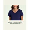 GYS Women’s Bamboo Viscose Nightgown Soft Short Sleeve Sleep Shirts Cooling Summer Sleepwear Dress(Navy)