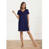 GYS Women’s Bamboo Viscose Nightgown Soft Short Sleeve Sleep Shirts Cooling Summer Sleepwear Dress(Navy)