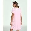 GYS Women’s Bamboo Viscose Nightgown Soft Short Sleeve Sleep Shirts Cooling Summer Sleepwear Dress(Pink)