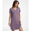 GYS Women’s Bamboo Viscose Nightgown Soft Short Sleeve Sleep Shirts Cooling Summer Sleepwear Dress(Violet)