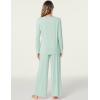 GYS Women’s Bamboo Viscose Pajama Set Long Sleeve Lace Trim Sleepwear with Pockets(B- Green)