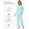 GYS Women’s Bamboo Viscose Pajama Set Long Sleeve Lace Trim Sleepwear with Pockets(C – Aqua)