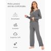 GYS Women’s Bamboo Viscose Pajama Set Long Sleeve Lace Trim Sleepwear with Pockets(C – Dark Heather Grey)