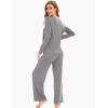 GYS Women’s Bamboo Viscose Pajama Set Long Sleeve Lace Trim Sleepwear with Pockets(C – Heather Grey)
