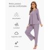 GYS Women’s Bamboo Viscose Pajama Set Long Sleeve Lace Trim Sleepwear with Pockets(C – Violet)