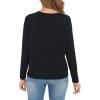 GYS Womens Long Sleeve Tops Soft Bamboo Viscose Pajama Tops(Style B – Black)