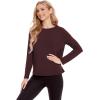 GYS Womens Long Sleeve Tops Soft Bamboo Viscose Pajama Tops(Style B – Ficus Red)