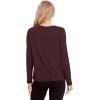 GYS Womens Long Sleeve Tops Soft Bamboo Viscose Pajama Tops(Style B – Ficus Red)
