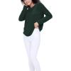 GYS Womens Long Sleeve Tops Soft Bamboo Viscose Pajama Tops(Style B – Green)