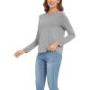 GYS Womens Long Sleeve Tops Soft Bamboo Viscose Pajama Tops(Style B – Heather Grey)