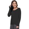 GYS Womens Long Sleeve Tops Soft Bamboo Viscose Pajama Tops(Style a – Black)