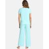 LazyCozy Women’s Bamboo Viscose Pajama Set – Short Sleeve and Long Pants for Cooling, Comfortable Sleep and Lounge(Aqua)