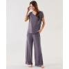 LazyCozy Women’s Bamboo Viscose Pajama Set – Short Sleeve and Long Pants for Cooling, Comfortable Sleep and Lounge(Dark Grey)
