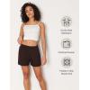 GYS Bamboo Viscose Pajama Shorts for Women, Casual Micro Mini Lounge Shorts, Soft Comfy Sleep Bottoms(Dark Brown)