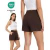 GYS Bamboo Viscose Pajama Shorts for Women, Casual Micro Mini Lounge Shorts, Soft Comfy Sleep Bottoms(Dark Brown)
