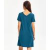 GYS Womens Bamboo Viscose Nightgown, Silky Soft Lightweight Short Sleeve Sleep Dress with Satin V-Neck for Hot Sleepers(Teal Blue)
