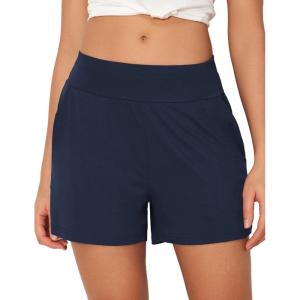 GYS Bamboo Viscose Pajama Shorts for Women, Casual Micro Mini Lounge Shorts, Soft Comfy Sleep Bottoms(Navy Heather)