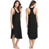 GYS Women’s Bamboo Viscose Nightgown Soft Sleeveless Sleepshirt Summer Racerback Tank Sleep Dress(Black)