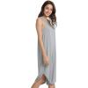 GYS Women’s Bamboo Viscose Nightgown Soft Sleeveless Sleepshirt Summer Racerback Tank Sleep Dress(Heather Grey)