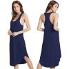 GYS Women’s Bamboo Viscose Nightgown Soft Sleeveless Sleepshirt Summer Racerback Tank Sleep Dress(Navy)