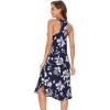 GYS Women’s Bamboo Viscose Nightgown Soft Sleeveless Sleepshirt Summer Racerback Tank Sleep Dress(Navy Floral)