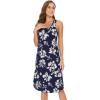 GYS Women’s Bamboo Viscose Nightgown Soft Sleeveless Sleepshirt Summer Racerback Tank Sleep Dress(Navy Floral)