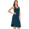 GYS Women’s Bamboo Viscose Nightgown Soft Sleeveless Sleepshirt Summer Racerback Tank Sleep Dress(Peacock Blue)
