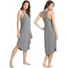 GYS Women’s Bamboo Viscose Nightgown Soft Sleeveless Sleepshirt Summer Racerback Tank Sleep Dress(Stripe)