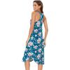 GYS Women’s Bamboo Viscose Nightgown Soft Sleeveless Sleepshirt Summer Racerback Tank Sleep Dress(Teal Blue Peony)