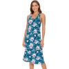 GYS Women’s Bamboo Viscose Nightgown Soft Sleeveless Sleepshirt Summer Racerback Tank Sleep Dress(Teal Blue Peony)