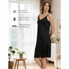 GYS Full Slip for Women Under Dress Non Cling Anti-Static Adjustable Spaghetti Strap Basic Cami Slip Dress, Black, X-Large