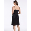 GYS Full Slip for Women Under Dress Non Cling Anti-Static Adjustable Spaghetti Strap Basic Cami Slip Dress, Black, X-Large