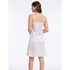 GYS Full Slip for Women Under Dress Non Cling Anti-Static Adjustable Spaghetti Strap Basic Cami Slip Dress, White, Large